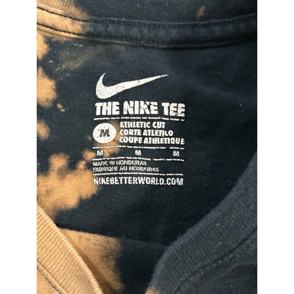 VTG Y2K The Nike Tee Just Do It Mens Medium Black T-Shirt Tie Dye Acid Wash - Picture 3 of 6